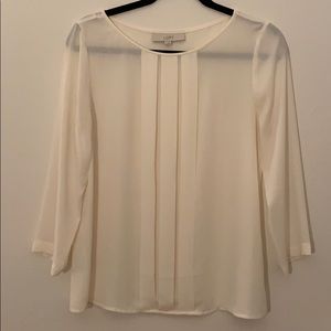 White/cream LOFT pleated blouse
